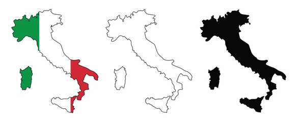Italy map flag vector stock © Kim video