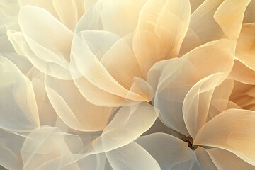Soft vintage close view of flowers in cream and orange, floral softness and beauty