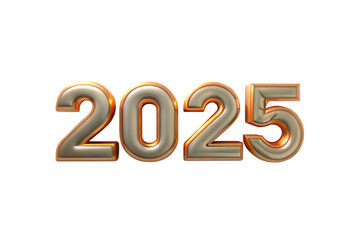 3d New Year 2025 text png