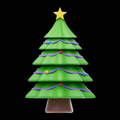 Cute Christmas Tree 3d icon 