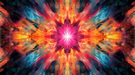 Obraz premium Colorful fantasy psychedelic abstract background wallpaper design on black background