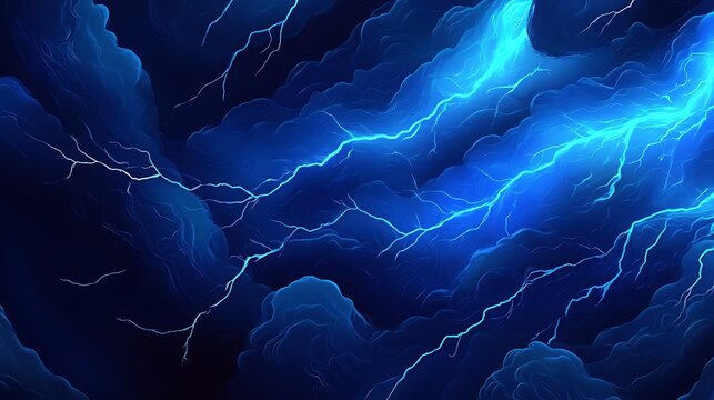 Blue and white thunderstrike abstract background illustration background, glowing lights wallpaper design
