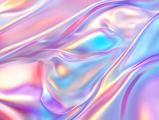 Obraz premium Iridescent Holographic Texture with Soft Rainbow Reflections