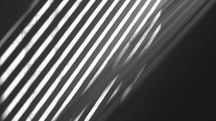 Obraz premium Realistic diagonal lines gobo effect with shadows for overlay and light casting on surface