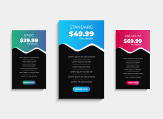Modern Pricing comparison table template design