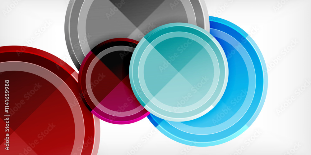 Poster Minimal geometric abstract background. Circle triangle design