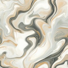 Fototapeta premium Muted Marble Mirage A seamless 2D pattern of soft marble swirls in neutral tones like beige, grey, and white for prints