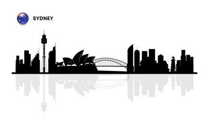 Fototapeta premium Sydney skyline, Sydney cityscape, Sydney skyscraper buildings vector silhouette. vector illustrator 