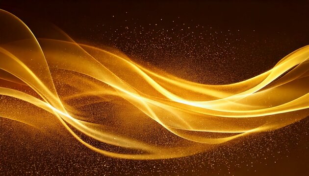 An abstract background of gold dust and light particles dancing in the wind
