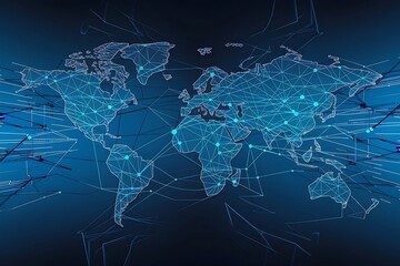 Big data visualization background modern futuristic virtual abstract background science network pattern connecting lines and dots global network connection vector