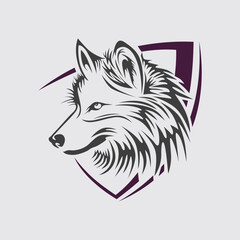 vector e sport logo wolf head