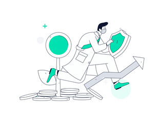 Internet financial management investment flat vector concept operation hand drawn illustration

