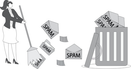 Clean out junk files and junk messages, annoying web digital spam, overloaded spam and junk messages