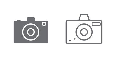 Photography camera line art icon for apps and websites