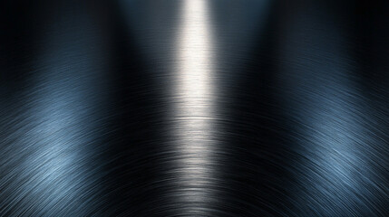 A sleek black polished aluminum background reflects light and shadows, symbolizing chaos, mystery, and the unknown. Abstract textures evoke complexity, energy, and a sense of dynamic balance