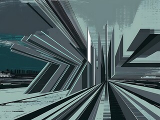 Obraz premium Abstract 3d geometric lines modern grunge vector background