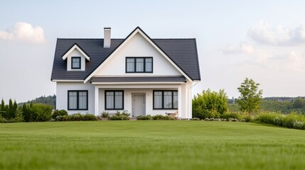Obraz premium Scenic Retirement Home with Couple Discussing Future Plans