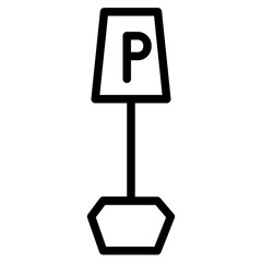 Parking Signs City Line Icon