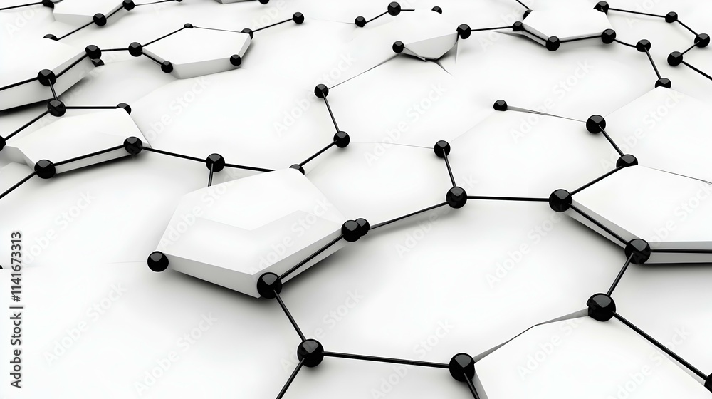 Poster abstract technology background with hexagonal and molecular structures