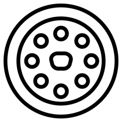City Disk House Line Icon