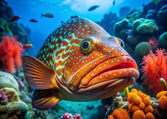 Fototapeta premium Tiger Grouper Underwater Photo - Stunning Marine Life