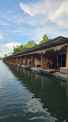 Fototapeta premium floating house on the river