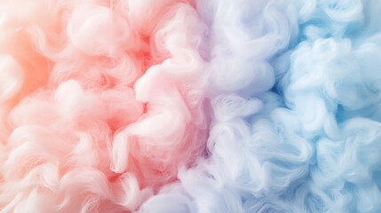 Smoke like cotton abstract background in pink to blue color theme, fluffy softcore material