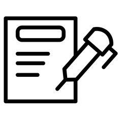 Paper Note School Line Icon