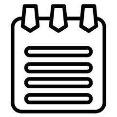 School Notebook Study Line Icon