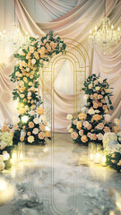 Elegant Wedding Archway with Floral Decorations