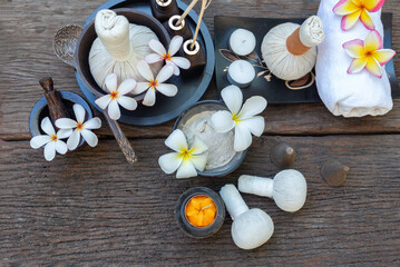 Thai Spa beauty massage healthy wellness background Spa treatment and product for Thailand.Lifestyle and Concept relax