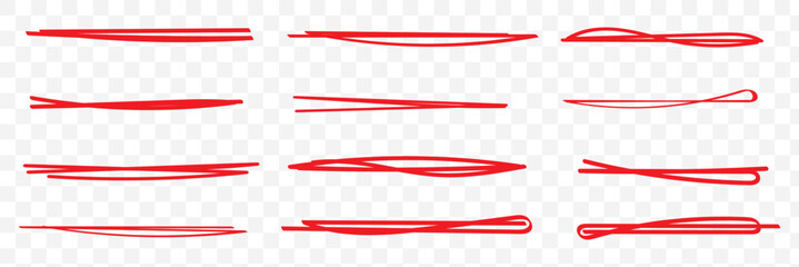 Grunge scribble circle, ellipse, lines, red marker isolated on transparent background. eps 10.