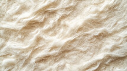 Obraz premium A close-up of soft, fluffy fabric with a cream color and wavy texture.