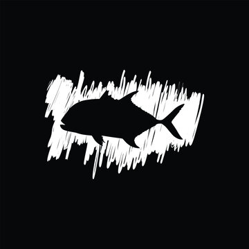 vector illustration giant trevally sport fishing