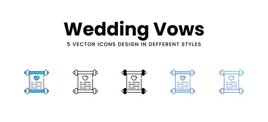 Wedding Vows icons in different style vector stock illustration