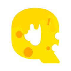 Melted Cheese Letter Q