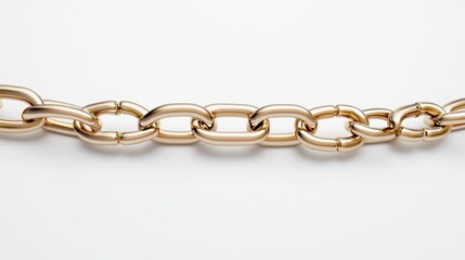 Obraz premium Closeup of golden chain on white background jewelry photography