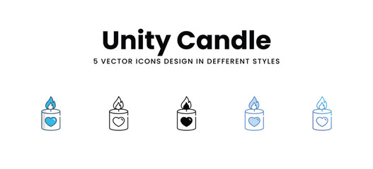 Unity Candle icons in different style vector stock illustration