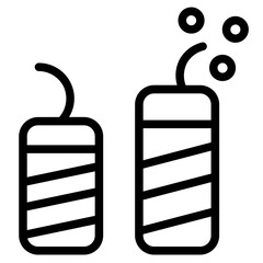 Rocket Fireworks Party Line Icon