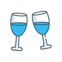 Champagne Glasses vector icon