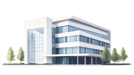 Obraz premium Modern hospital building with sleek design and large glass windows