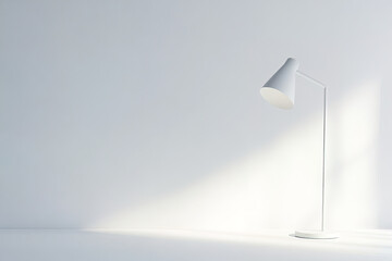 minimalist reading lamp with adjustable element in matte white