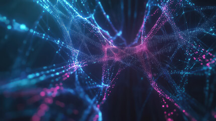 Intricate network glowing lines vibrant energy digital futuristic abstract connection technology data flow