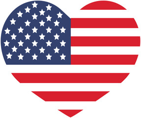 Heart shaped american flag