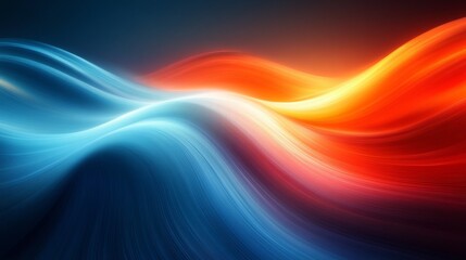 Abstract flowing waves in blue and orange