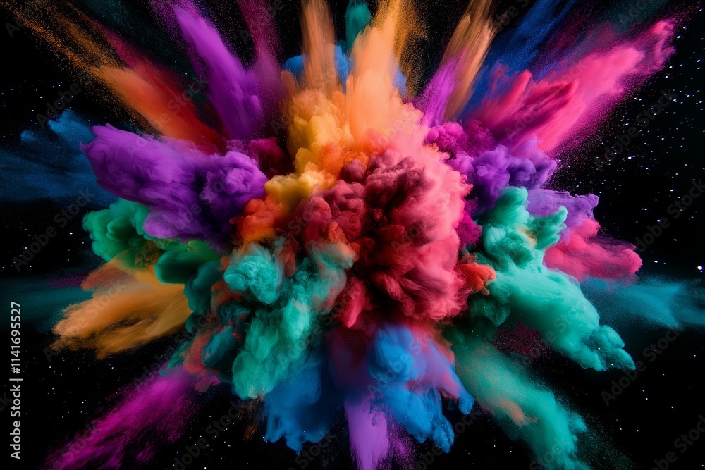 Aufkleber A vibrant supernova explosion with rays of light in every color of the spectrum