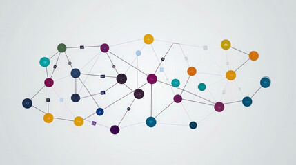 Abstract network visualization interconnected nodes digital technology complex system data flow connection network graph communication technology innovation business global internet web digital