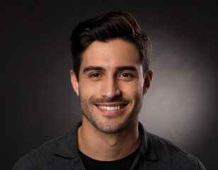 Obraz premium Smiling Hispanic Man Headshot in Studio