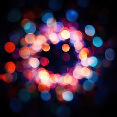 Colorful bokeh lights celebration abstract photography nighttime vibrant environment close-up view visual beauty