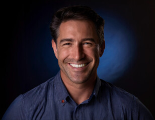 Obraz premium Smiling Hispanic Man Headshot in Studio